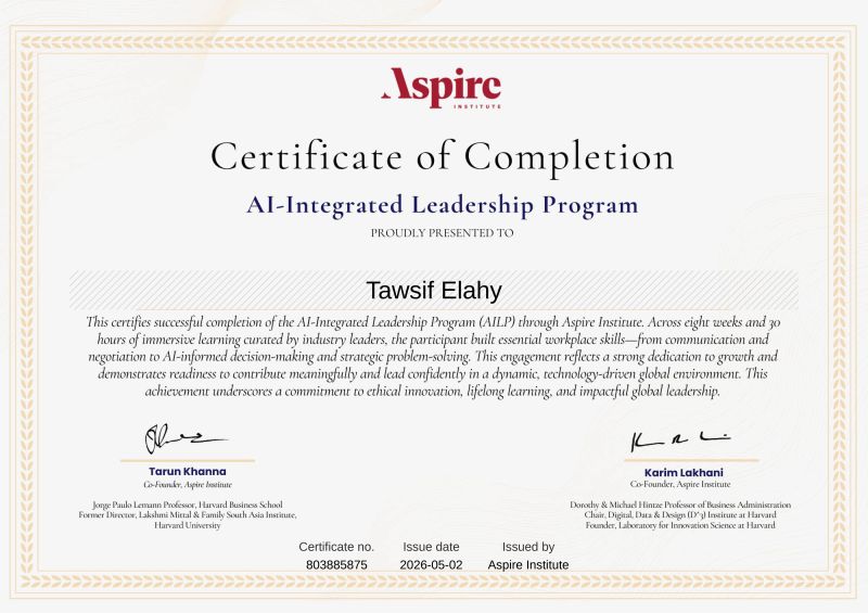 AI-Integrated Leadership Program — Cohort 1 — Aspire Institute